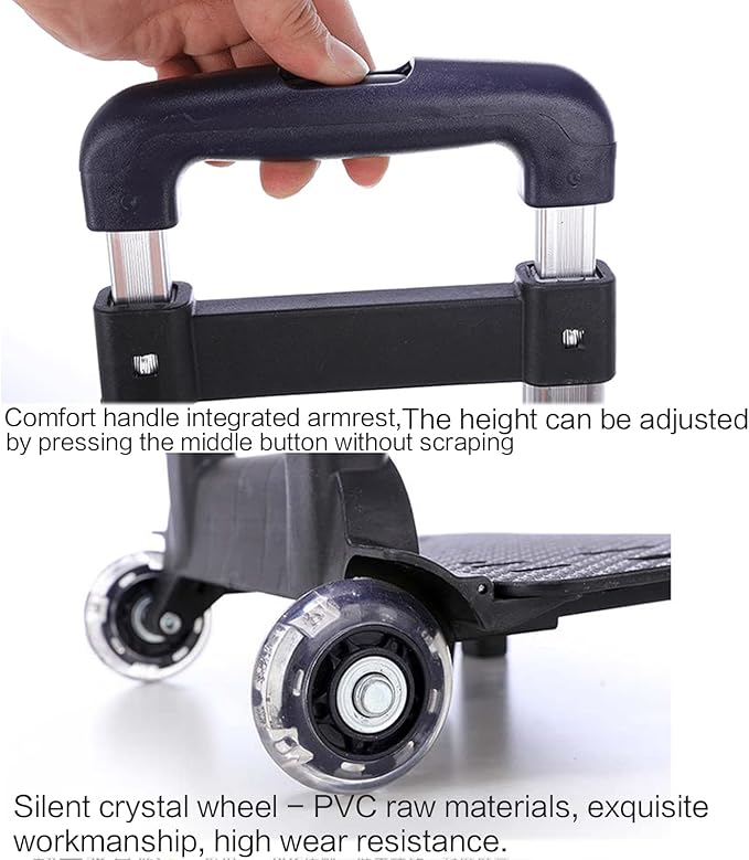 2 Backpack Trolley Aluminium Alloy Foldable Trolley Cart ' s Luggage Travel Hand Cart for Backpack Folda