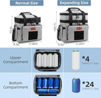 HSHRISH Lunch Box for Men, Women Double Deck Heavy Duty Large Insulated Tactical Lunch Bag Durable Cooler Bag With Shoulder Strap for Adults Work Picnic Road Trip (Grey,15L )