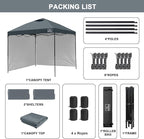 KAMPKEEPER 10x10 Easy Pop Up Canopy Tent with 2 Sidewalls, Instant Outdoor Shade Shelter with 2 PCS Removable 10FT Sun Walls, Quick Setup Waterproof and UV-Resistant for Patio, Camping, Backyard