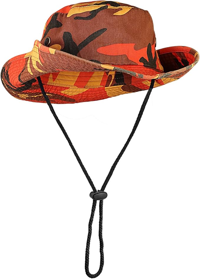 Wide Brim Hiking Fishing Safari Boonie Bucket Hats 100% Cotton UV Sun Protection for Men Women Outdoor Activities
