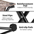 TRIPLE TREE 1 Pack Camping Stool, 13.8 Inch Camouflage Portable Folding Stool for Outdoor Walking Hiking Fishing 400 LBS Capacity with Carry Bag