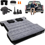 Inflatable Truck Beds Air Mattress for 5.5-5.8Ft with Air Pump,Thickened Flocking Full Size Pickup Short Camping Inflatable Blow Up Mattress with 2 Pillows,Outdoor Camping Car Travel