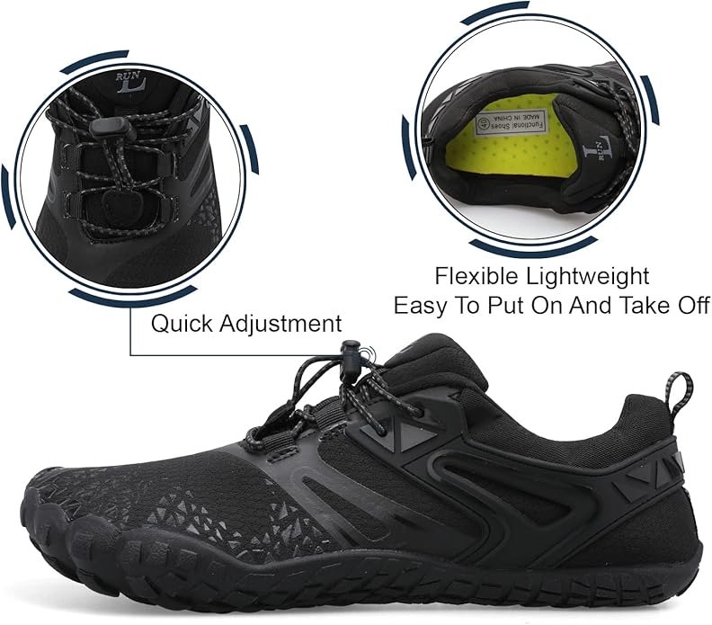 L-RUN Barefoot Water Shoes Women Mens Aqua Sock Athletic Hiking Water Sports Shoes for Swim Beach Pool Sand Diving Walking