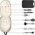 Camp Kitchen Organizer, Multi-Pocket Camping Cooking Utensils Bag, Waterproof Portable Storage for BBQ Outdoor Cooking Essentials