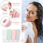 18 Pcs Travel Bottles for Toiletries Gym TSA Approved, Leak Proof with Bandage Silicone Squeezable 3oz for Toner Shampoo Conditioner Lotion Body Wash with Toothbrush Cover Tag and Wash Bag