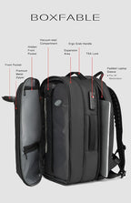 Vacuum Seal Travel Backpack 45L with Pump - Expandable Air Compression System, Water-Resistant Business TSA Lock, Laptop Backpack, Carry-On Suitcase Luggage, Gifts for Men