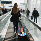 WUJIAONIAO Travel Luggage Cover Baggage Suitcase Cover Protector Skins 18-32 Inch (Graffiti A8, S (for 18-20 inch luggage))