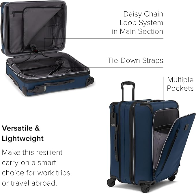 TUMI - Aerotour 4 Wheel Expandable Luggage - Men's and Women's Lightweight Business and Leisure Travel Suitcase - 21.75" Continental Expandable Carry-On, Navy