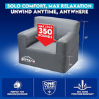 Pittman - Inflatable Chair for Camping with Built in Pump - Portable Inflatable Couch for Adults Holds 350lb's - Blow Up Chair for Movie Nights, Outdoor Blow up Furniture or Air Sofa for Camping