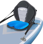 NEW-Vi Deluxe Kayak Seat with Gel Cushion & Storage Bag - Padded Ergonomic Backrest for Kayak, Canoe, SUP, Fishing Boat - Anti-Slip & Waterproof