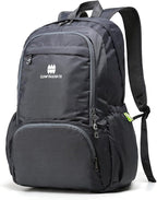 Lightweight Packable Travel Backpack, 30L Grey Daypack Hiking Backpack for Women Men, Waterproof and Foldable, Travel Backpack Carry on Flight Approved