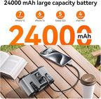 24000mAh Personal Waist Fan, USB Rechargeable Clip The Waist For Working,10 Speed & 40H Cooling and Heatstroke Prevention For Outdoor Travel Camping (Grey, 24000mAh)