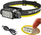 Nitecore HC75 UHE 3000 Lumen USB-C Rechargeable Zoomable Work Headlamp, White and Red Beams for Industrial Work, Night Camping, Hiking, and Hunting, Adjustable Focus with Floodlight and Spotlight