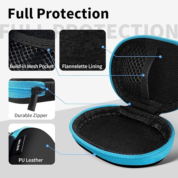 Earbud Case Portable EVA Carrying Case Storage Bag Cell Phone Accessories Organizer with Carabiner for Wireless/Bluetooth Headphones, SD Memory Card, Camera Chips(Oval, 5 Pack)