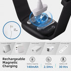 EmeTerm Fashion FDA Cleared Relieve Nausea Electrode Stimulator Morning Sickness Motion Travel Sickness Vomit Relief Rechargeable No Gel Drug Free Wrist Bands Without Side Effects (Jet Black)