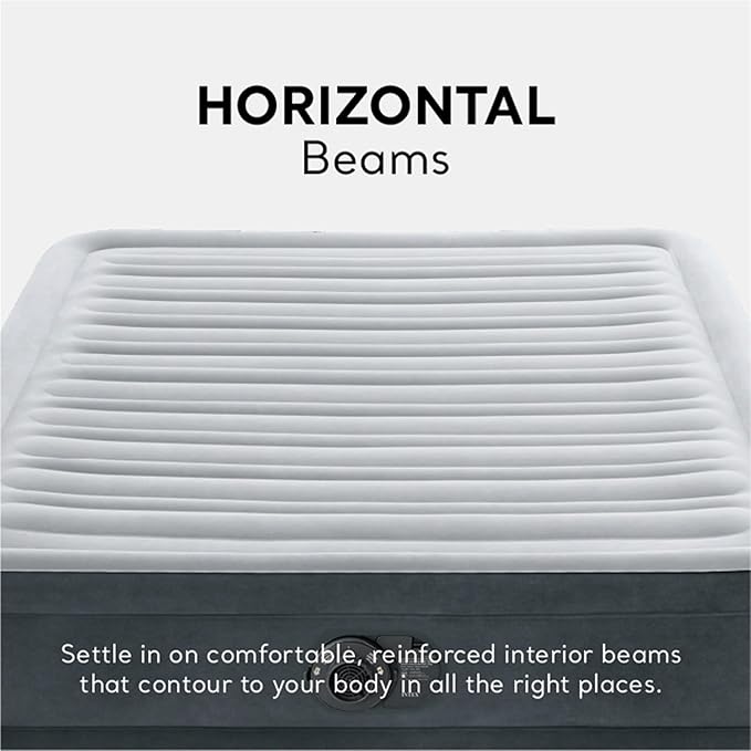 Intex Mid-Rise Air Mattress Bed with Built-In Pump, Dura-Beam Deluxe Comfort Plush, Queen - Portable Luxury Travel Airbed for Adults, Camping, Guests