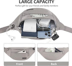 MAXTOP Large Crossbody Fanny Pack with 4-Zipper Pockets,Gifts for Enjoy Sports Festival Workout Traveling Running Casual Hands-Free Wallets Waist Pack Phone Bag Carrying All Phones