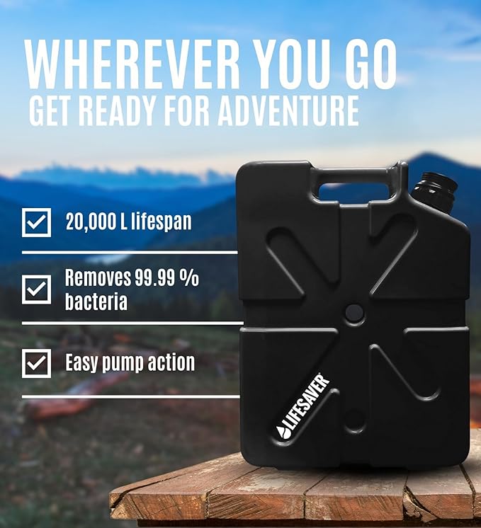 Lifesaver Jerrycan Water Purifier - Military Spec, Heavy Duty Water Purifier for Overlanding, Camping, Hiking, Emergency Preparedness and Survival Kit