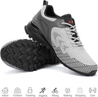 Kricely Men's Trail Running Shoes Non Slip Hiking Shoes Tennis Shoes Fashion Sneakers Workout Footwear