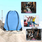 Grneric Drawstring Bags Bulk 14 Pcs Drawstring Backpack Bulk Cinch Bag Sackpack for Men Women Gym (Sky Blue)
