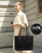 LOVEVOOK Laptop Bag for Women, 15.6 Inch Work Tote Computer Bag With Large Cup Holder, Lightweight Large Laptop Briefcase for Travel, Bussiness, Teacher