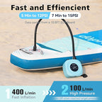 Hydrohero Electric Paddle Board Pump, Rechargeable 20PSI High Pressure SUP Pump, Intelligent Dual Stage Inflation & Deflation, Auto-Off for Stand Up Paddle Boards, Surfing Kite, Tent, Boat