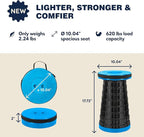 2025 Upgraded Collapsible Stool, Portable Folding Stool Max 620lb, Height Adjustable Retractable Telescopic Seat, Travel Chair, Foldable Camping Seat or Footrest Gift for Outdoors