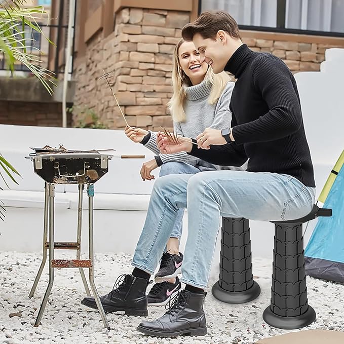 ALEVMOOM Upgraded Portable Retractable Folding Stool,Camping Telescoping Stools with Swivel Cushion,Collapsible Stool for Adults,Hold Up to 440Ib for Garden Travel with Carry Bag&Carabiner