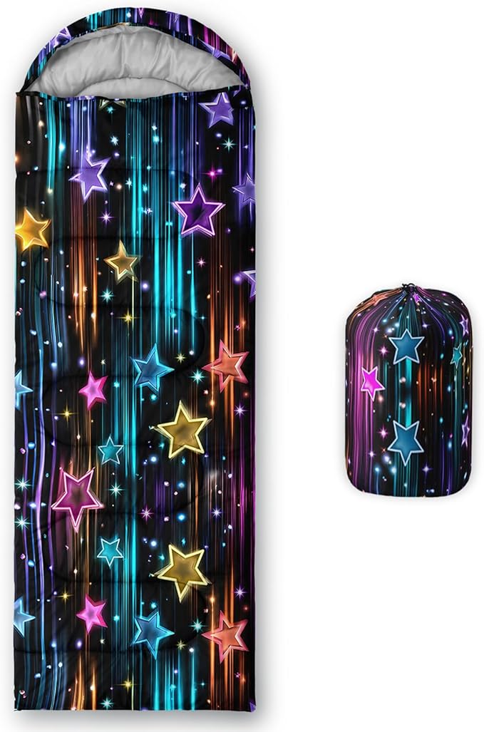 QOOMO Animals Camping Sleeping Bags,3 Season Warm & Cool Weather,Lightweight,Waterproof Sleeping Bags for Adults & Kids,Traveling,and Outdoors,Camping Gear Equipment