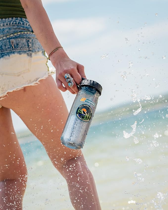 Epic Water Filters Nalgene OG Water Bottle with Filter, USA Made, BPA Free, Removes 99.99% Tap Water Contaminants, Forever Chemicals, Smoke Grey, 32 oz