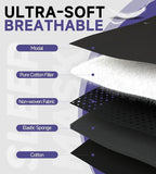 Mavogel Cotton Sleep Eye Mask - Updated Design Light Blocking with Adjustable Nose Bridge, Soft and Comfortable Night Eye Mask for Men Women, Eye Blinder for Shift Work, Includes Travel Pouch, Black