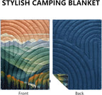 Camping Blanket,Lightweight Puffy Printed Camping Blanket Packable Outdoor Blanket for Camping,Traveling, Stadium, Hiking, Picnics