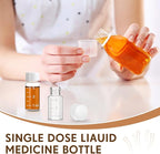 Baderke 4 Pcs Liquid Medicine Travel Container Scale Glass Liquid Containers Small Single Dose Medicine Bottles Dispenser and Leak-proof Plug Travel Essentials Accessories(Clear,5ml)