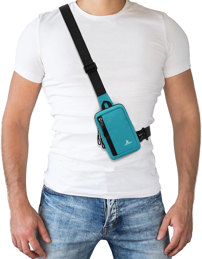 Peicees Small Crossbody Bag for Men Women Mini Sling Bag Travel Running Phone Daypack Cross Body Shoulder Bags with Keyholder