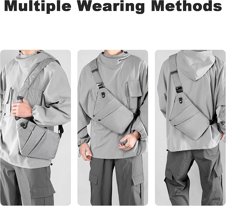 Anti Theft Travel Bag, One Shoulder Large Capacity Cross-body Bag Chest Fashion Lightweight Sling Bags for Travel Sports