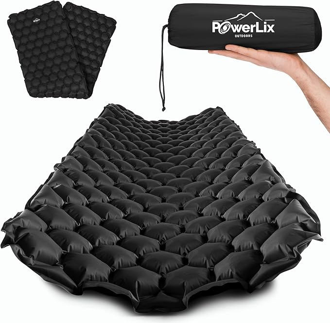 POWERLIX Ultralight Sleeping Pad for Camping with Inflating Bag– Compact Lightweight Camping Mat, Outdoor Backpacking Hiking Traveling Airpad Camping Air Mattress Sleeping Mat