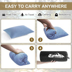 Ivellow Memory Foam Travel Pillow Compressible Camping Pillow for Sleeping Shredded Memory Foam Pillow Compact Firm Supportive Travel Pillow for Adults Kids Outdoor Hiking Essential Gear Blue-M