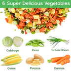 Freeze Dried Mixed Dehydrated Vegetables - 10.58oz Natural Ramen Toppings Vegetable Flakes, No Gluten& No Allergen, Dry Veggie for Cooking, Camping, Emergency Supply