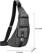 NICGID Sling Bag Chest Shoulder Backpack Crossbody Bags Casual Daypack for Men Women (Grey-013)