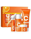 Skin Care Set,4 in 1 Vitamin C Soft Travel Kit with Cleanser,Toner,Serum,Face Cream,Moisturizing Firming Anti-Aging Soft Skin,Women’s Mother's Day Skincare Beauty Gift Kit for Women Mom