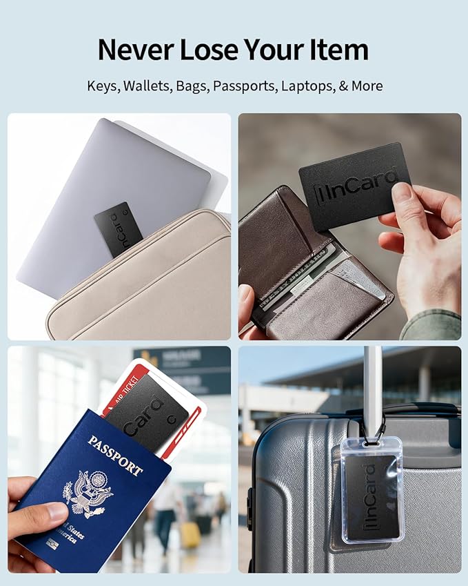 Wallet Tracker for iOS & Android, 5-Year Battery Life, IP68 Waterproof, Ultra-Slim Design, Works with Apple Find My and Google Find Hub, Smart Card Locator for Passport, Keys, Bags