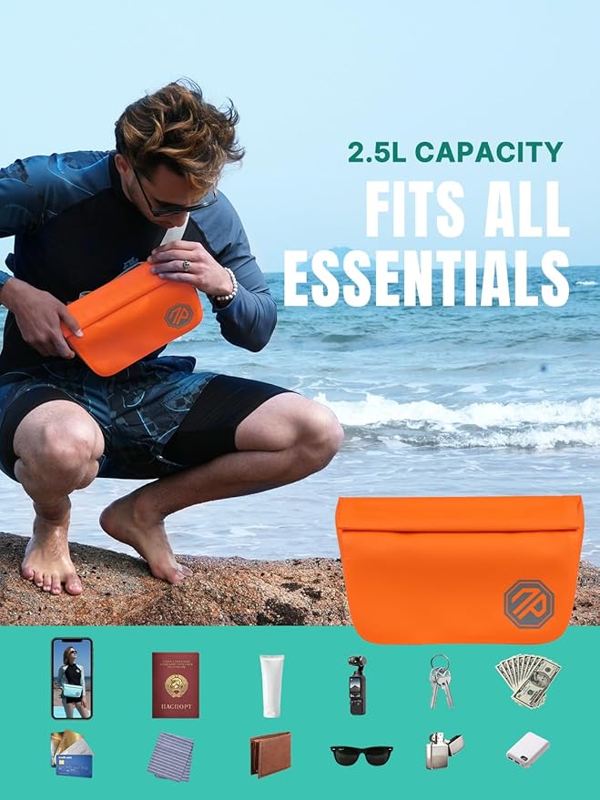 niphean IPX7 Waterproof Dry Bag with Magnetic One-Hand Closure, Durable Waterproof Bag for Kayaking, Paddle Board, Beach, Swimming, Multi-Wear Fanny Pack Style, Dry Bags for Men & Women Outdoor Use