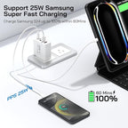 2Pack USB C Fast Charger Block, Total 60W 5-Port USB C Wall Charger 30W Type C Charging Block, 2USB C+3USB A PD 3.0 Multiport Charging Cube for iPhone 17 16 15 14 Pro Max, G-alaxy S26 S25 Ultra, i Pad