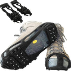 Ice Snow Traction Cleats - Lightweight Crampon Cleats for Walking on Snow & Ice - Anti Slip Grippers Fasten Quickly & Easily Over Footwear - Protable Grips for Shoes and Boots