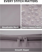 6 Set Compression Packing Cubes for Travel, Large Medium Small Luggage Organizers (Misty Silver)