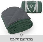 STOVER Waterproof Stadium Blanket – Portable Outdoor Camping Blanket for Travel, Picnics, or Sports – Warm, Windproof, Lightweight, and Packable (Alpine Green)