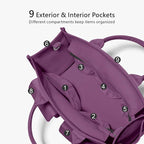 TOPDesign Heavy-Duty Canvas Tote Bag for Women, Adjustable Crossbody/Shoulder Handbag with 9 Pockets, Everything Tote