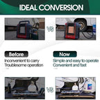 KOMAN 12FT Propane Adapter Hose 1 lb to 20 lb Converter,Converter for Buddy Heaters,Weber Q/Blackstone GriddleGrill,Coleman Camping Stove,1lb Propane Appliances Connect to 20lb Tank,Certified