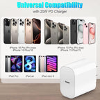 Fast Charging for iPhone 16 15 Charger,2Pack 20W Apple USB C Charger Block with 6FT USB C to C Charging Cable for iPhone 16 Pro max/16 Pro/15 Pro/15Plus/iPad Pro 12.9 11/iPad Air 5 4/iPad mini 6