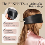 LULUSILK Reversible Mulberry Silk Sleep Mask for Women and Men, Adjustable Real Silk Eye Mask for Sleeping, Black, Pack of 1